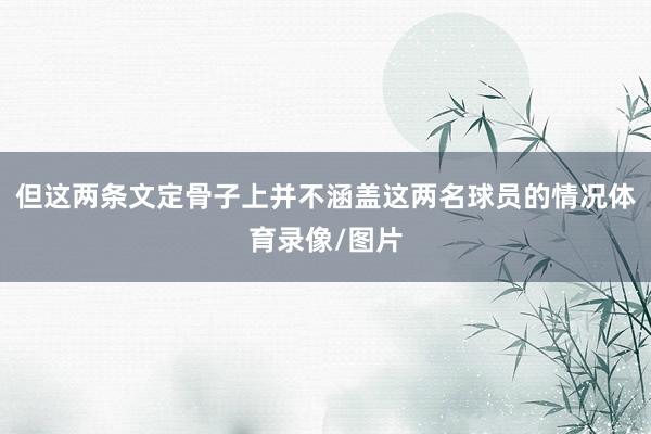但这两条文定骨子上并不涵盖这两名球员的情况体育录像/图片