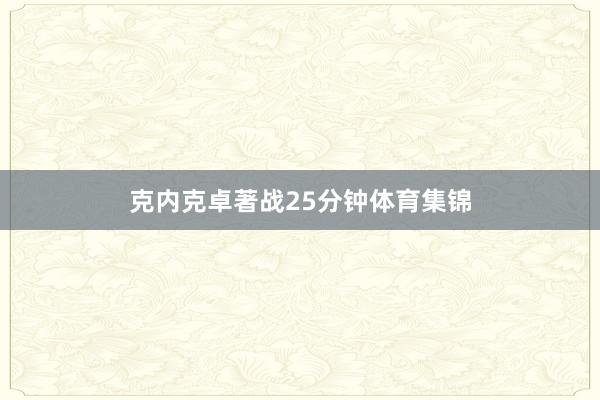 克内克卓著战25分钟体育集锦