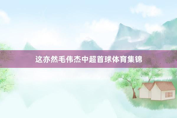 这亦然毛伟杰中超首球体育集锦