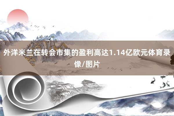 外洋米兰在转会市集的盈利高达1.14亿欧元体育录像/图片