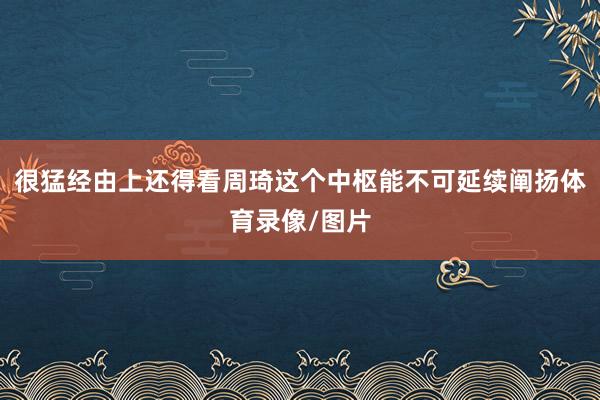 很猛经由上还得看周琦这个中枢能不可延续阐扬体育录像/图片