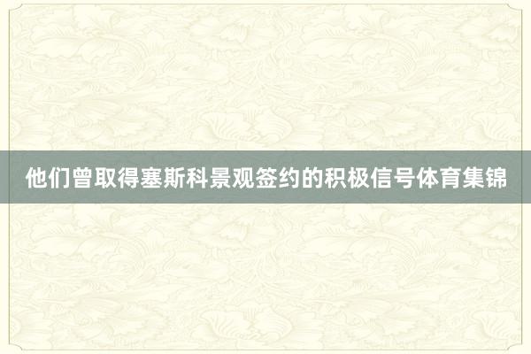 他们曾取得塞斯科景观签约的积极信号体育集锦