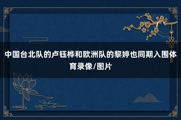 中国台北队的卢钰桦和欧洲队的黎婷也同期入围体育录像/图片