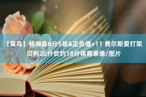 【菜鸟】杨瀚森6分5板&正负值+11 费尔斯爱打架 贝利20分吹约18分体育录像/图片