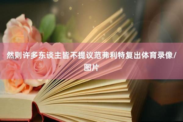 然则许多东谈主皆不提议范弗利特复出体育录像/图片